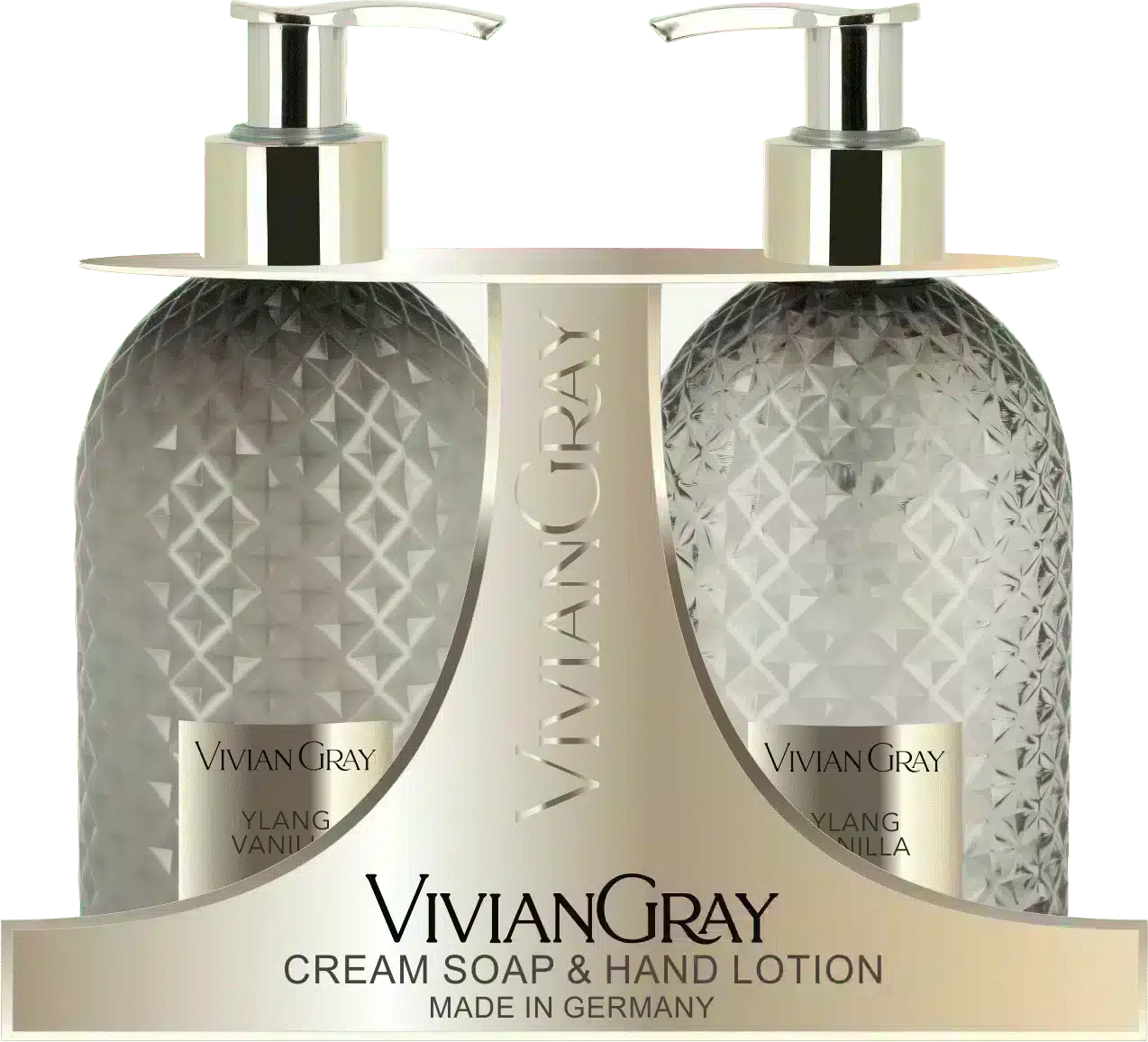 Gemstone Grey geschenkset met crèmezeep en handlotion, 2x300ml voor zachte handen
