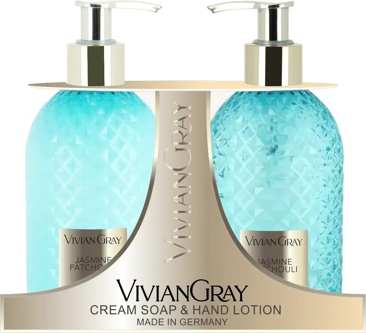 Gemstone Turquoise geschenkset met crèmezeep en handlotion, 2x300ml voor zachte handen