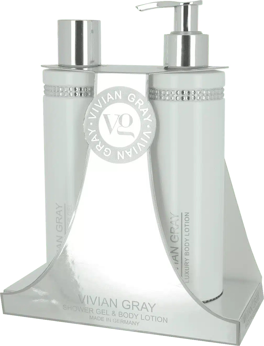 White Crystals set met douchegel en bodylotion van elk 250 ml voor een complete lichaamsverzorging