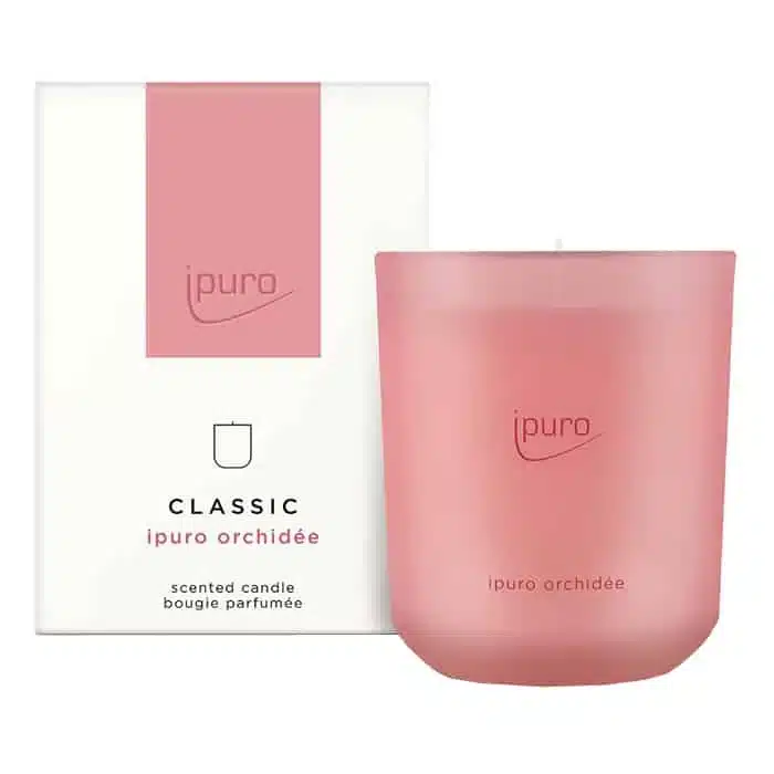 ipuro Classic orchidee geurkaars van 270g met een verfijnde bloemige orchideegeur
