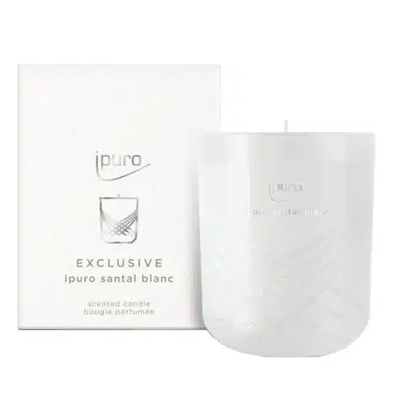 ipuro Exclusive santal blanc geurkaars van 270g voor een warme sfeer in huis
