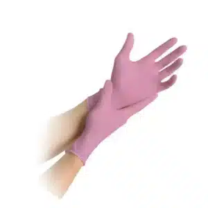Handschoenen nitril PF/NS Solution pink - 100st Medium - Afbeelding 2