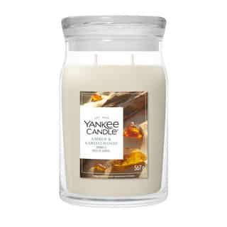 Yankee Candle Amber & Sandalwood Signature Large Jar in grote glazen pot