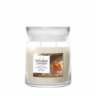Yankee Candle Amber & Sandalwood Signature Medium Jar in glazen pot