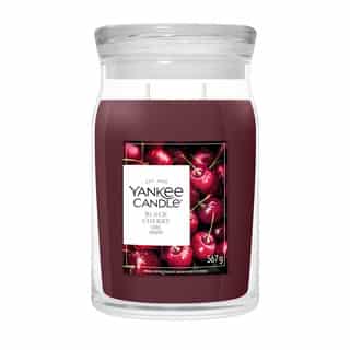 Yankee Candle Black Cherry Signature Large Jar, rode geurkaars in grote glazen pot