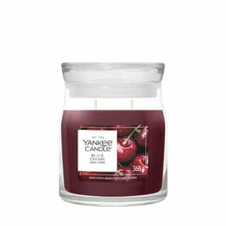 Yankee Candle Black Cherry Signature Medium Jar, rode geurkaars in glazen pot