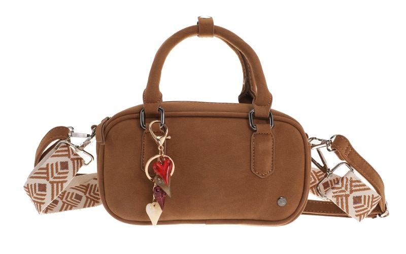 Milton handtas in camelkleurig leerlook met handgrepen voor een stijlvolle look